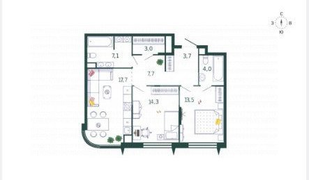 Фото №1: 2-комнатная квартира 71 м² - Москва, р. Даниловский, ул. Автозаводская, 23с64