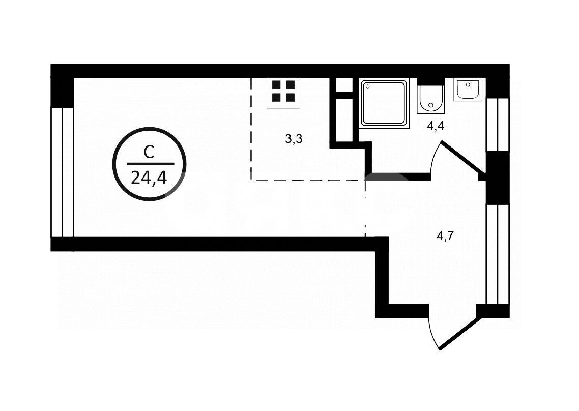 Фото №1: Студия 24 м² - Москва, мкр. ЖК Левел Южнопортовая, ул. Южнопортовая, 28А/16
