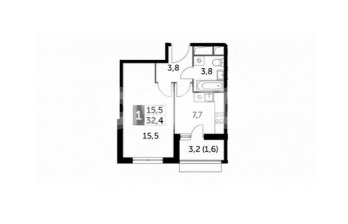 Фото №11: 1-комнатная квартира 32 м² - Развилка, мкр. жилой комплекс Римский, пр-д Римский, 15