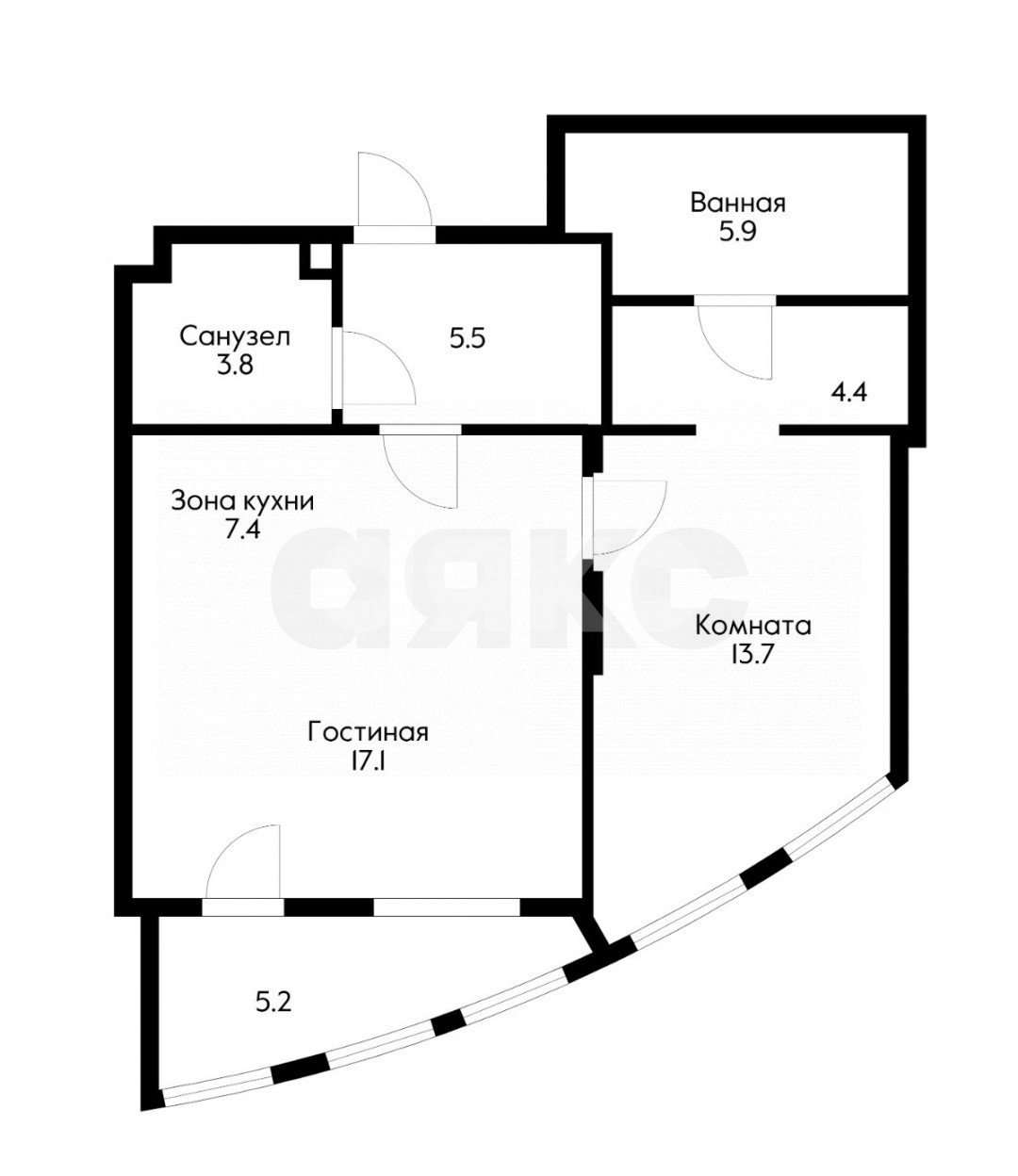 Фото №1: 2-комнатная квартира 61 м² - Москва, Хорошёво-Мнёвники, мкр. жилой комплекс Сидней Сити, к2/2