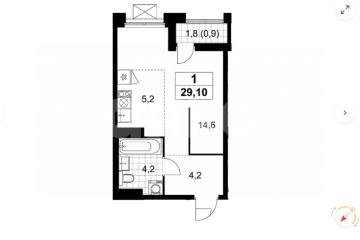 Фото №1: Студия 29 м² - Москва Троицкий административный округ
