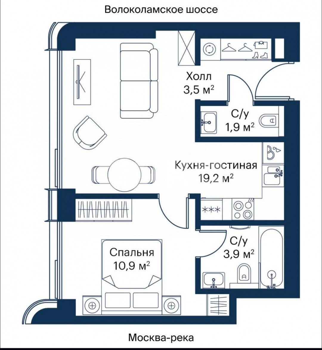 Фото №9: 1-комнатная квартира 40 м² - Москва, 4